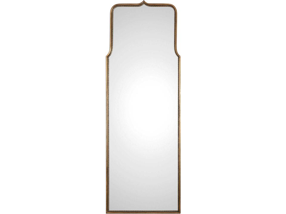 Adelasia Rectangle Framed Wall Mirror in Antiqued Gold Leaf