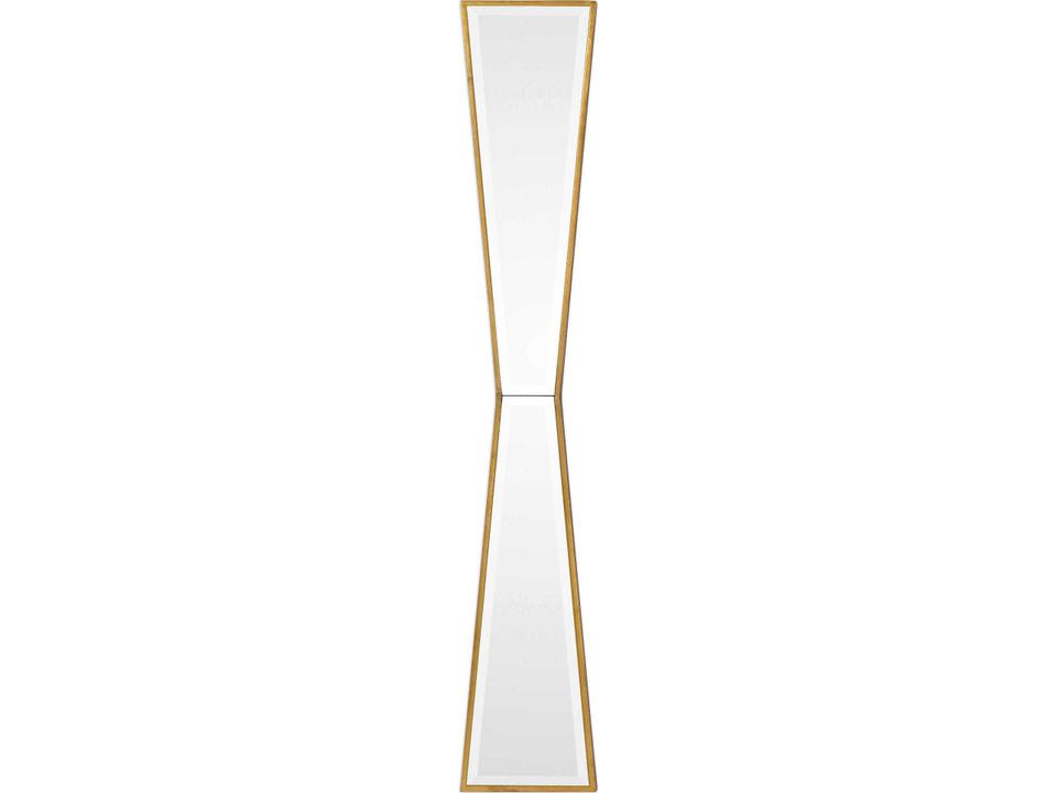 Corbata Bow Tie Design Beveled Wall Mirror in Antiqued Gold Leaf