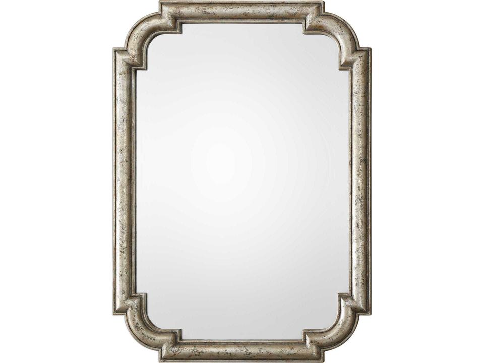 Calanna Rectangular Framed Bathroom Mirror in Antique Silver Leaf