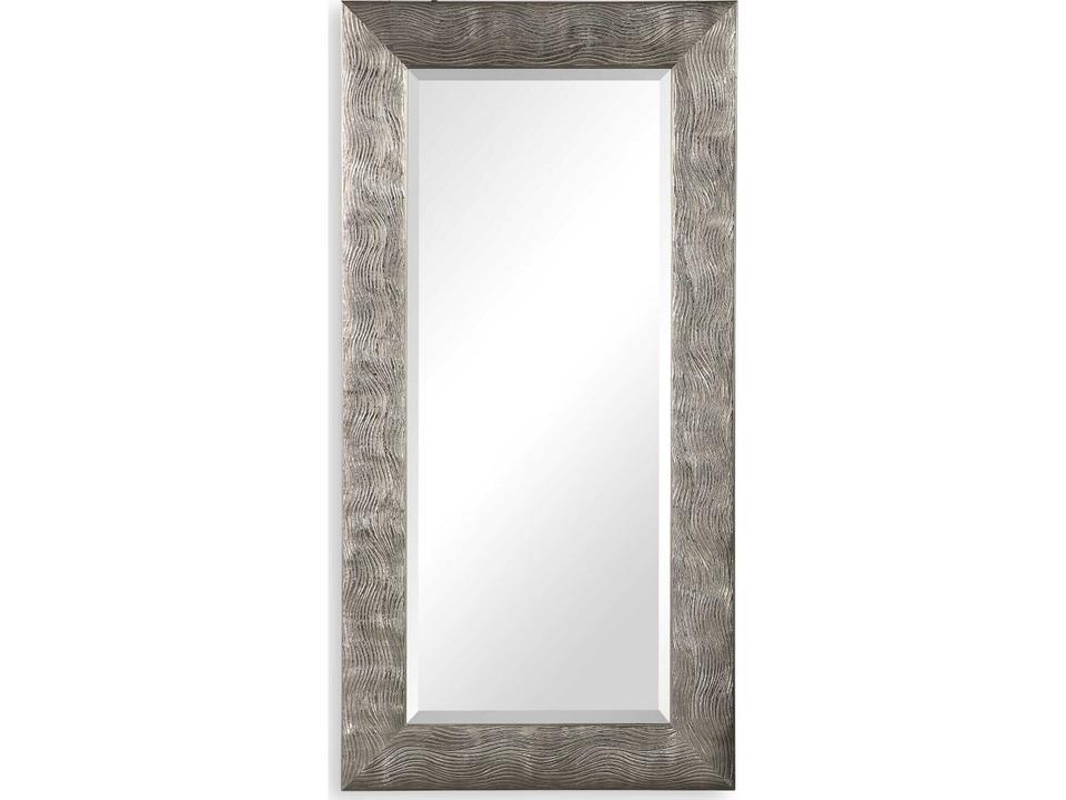 Maeona Rectangular Wall Mirror Metallic Silver Organic Texture