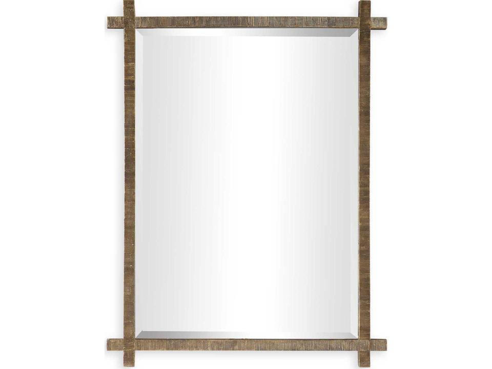 Abanu Rectangular Wall Mirror in Antique Gold