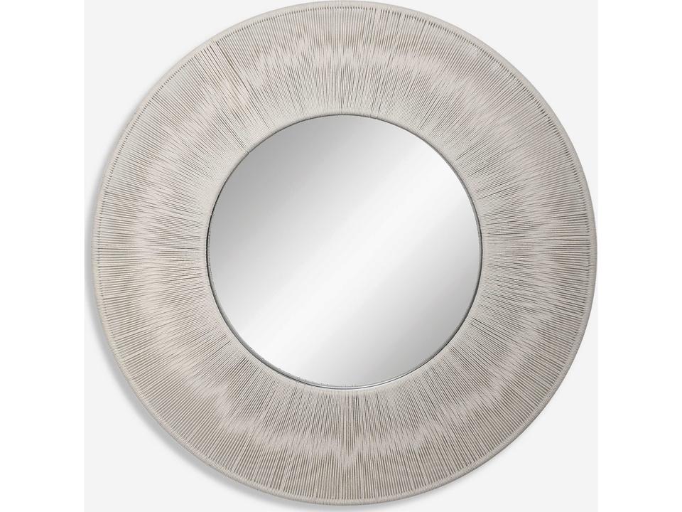 Sailor's Knot Round Mirror in Beige Rope and Iron