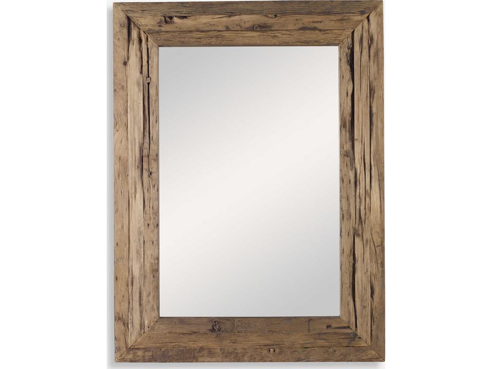 Rennick Rectangular Wall Mirror in Rustic Pine Wood