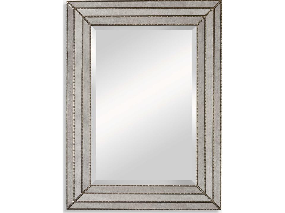 Seymour Antique Silver Mirror with Burnished Details