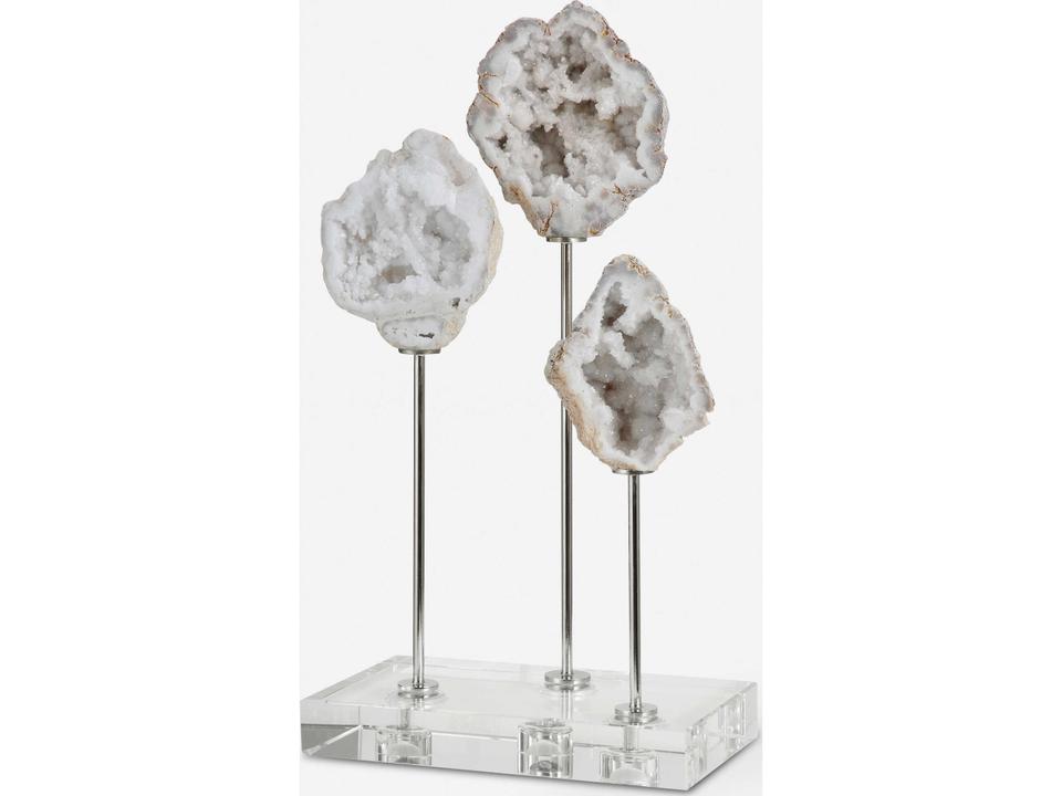 Cyrene Natural Stone Decorative Accessory with Polished Nickel Accents