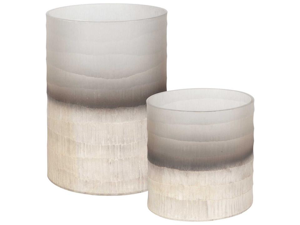 Ombra Modern Glass Vases Set of 2 with Gradient Design