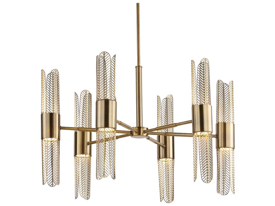 Cret 12-Light LED Chandelier in Oxidized Brass Finish