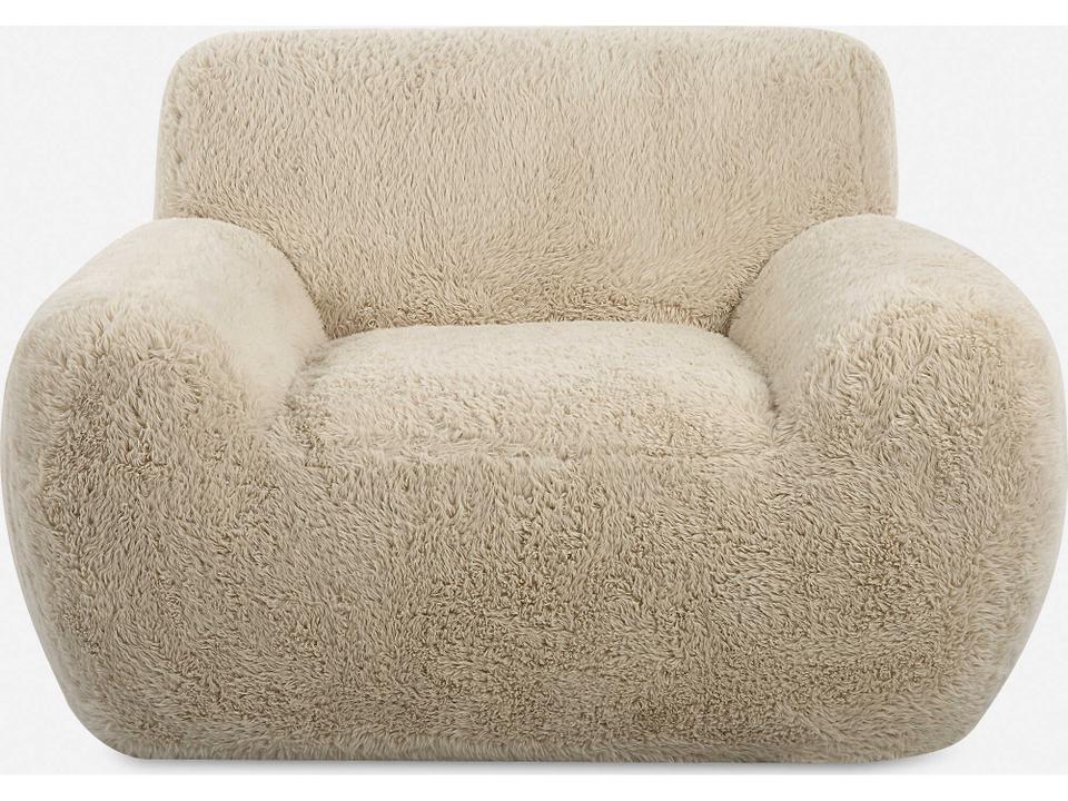 Abide Faux Sheepskin Accent Chair in Caramel