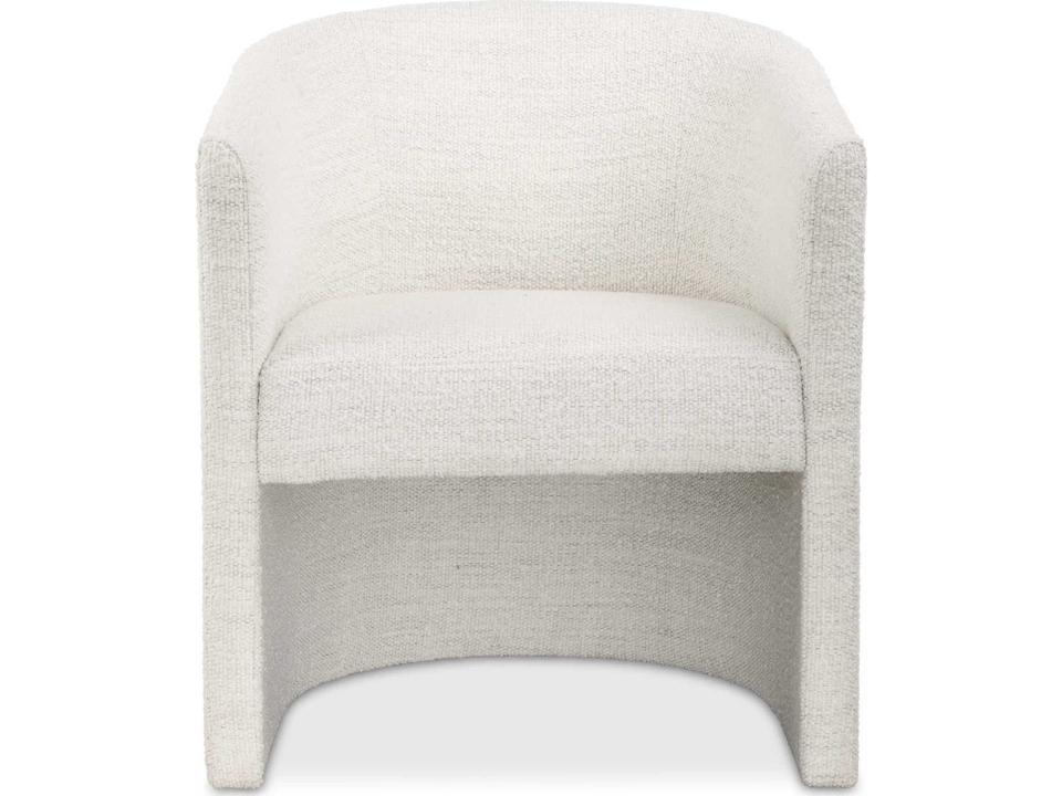 Encompass Barrel Back Dining Side Chair in White Boucle