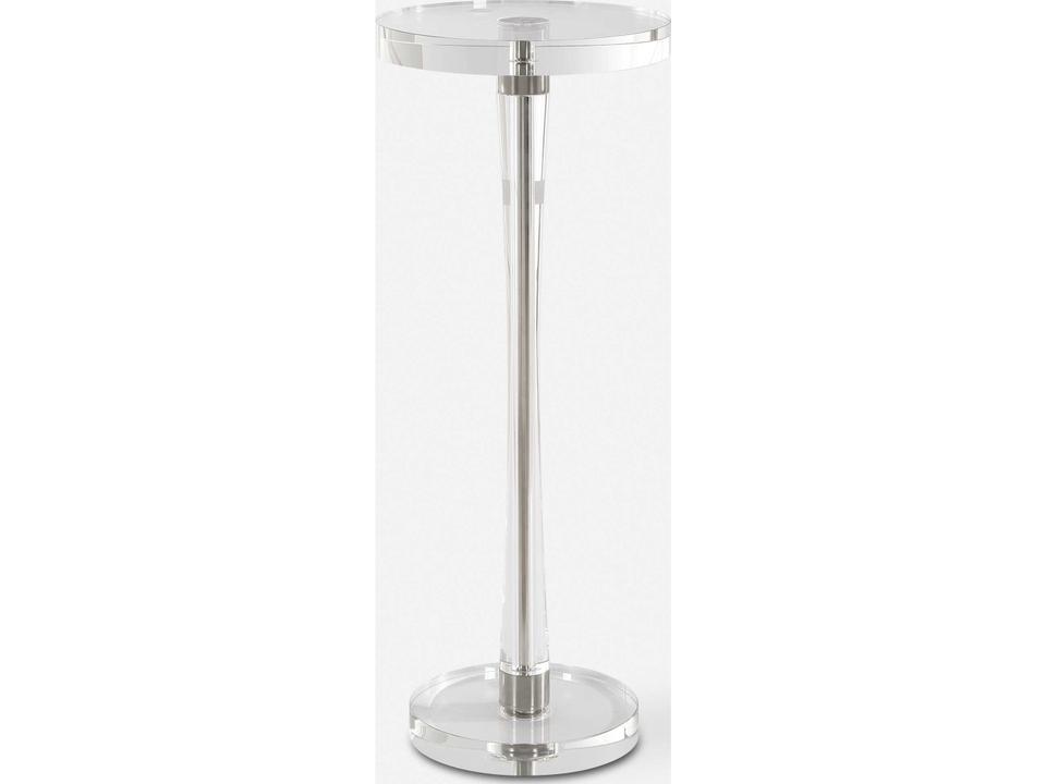 Pria Crystal Drink Table with Brushed Nickel Accents