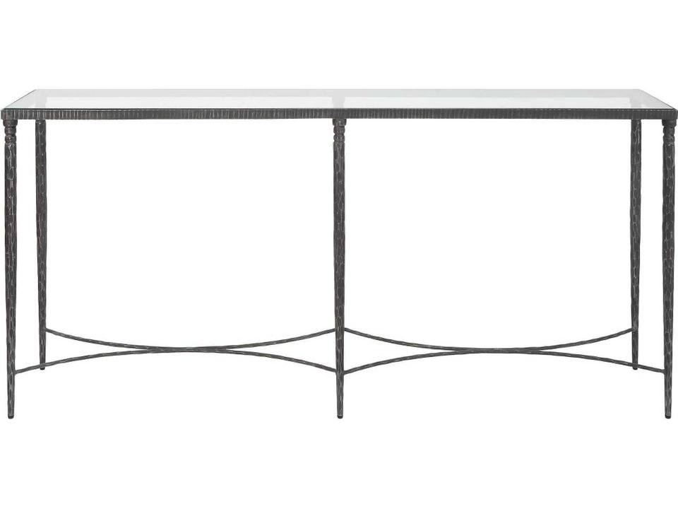 Washington Rectangle Console Table with Tempered Glass Top