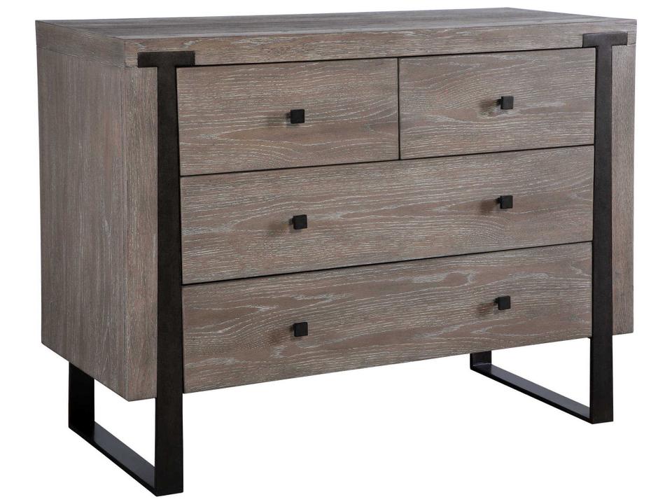 Gabriel Accent Chest Light Oak Veneer with Dark Bronze Iron Legs