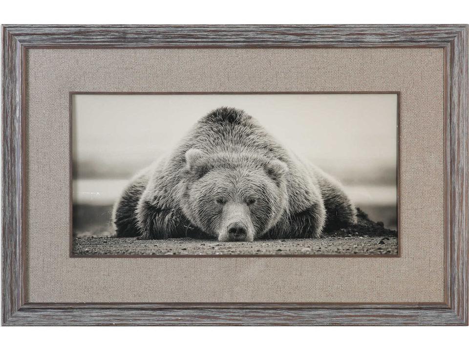 Deep Sleep Bear Framed Print Rustic Sepia Tone Wall Art