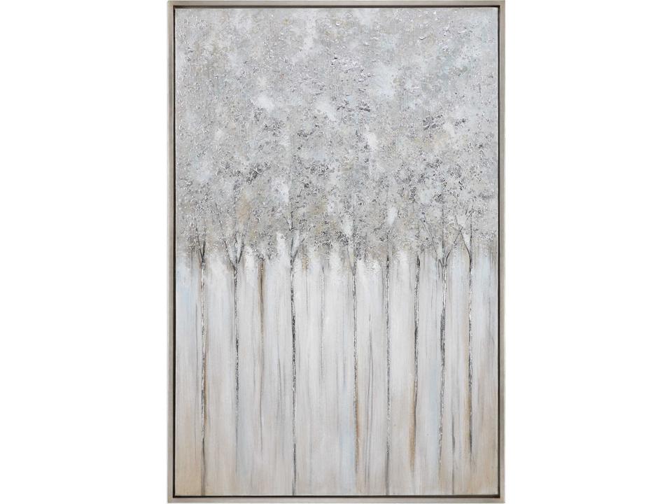 Strength In Numbers Abstract Wall Art in Silver Champagne Frame