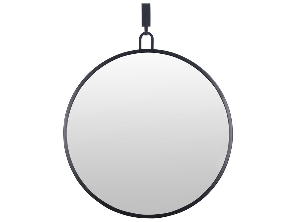 Stopwatch Round Wall Mirror in Black