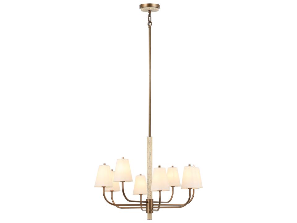 Rockford 8-Light Chandelier Brontourage/Travertine