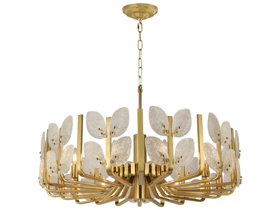 Brass Tax Chandelier Satin Brass 11-Light 35.4"W