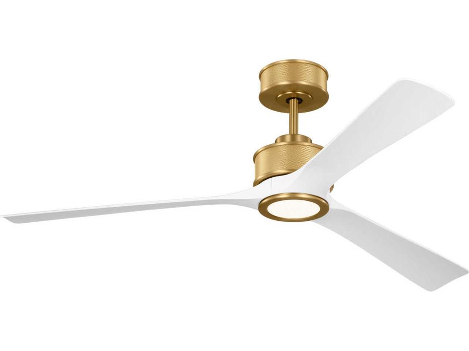 Reese 52-Inch 3-Blade Smart LED Ceiling Fan in Burnished Brass