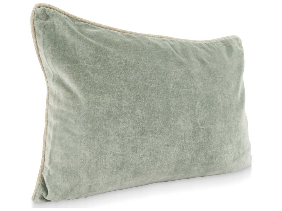 Harriet Bay Green Cotton Velvet Throw Pillow