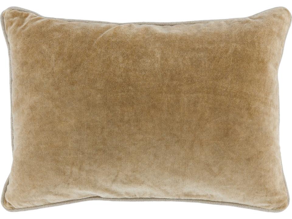Harriet Cotton Velvet Accent Pillow in Wheat
