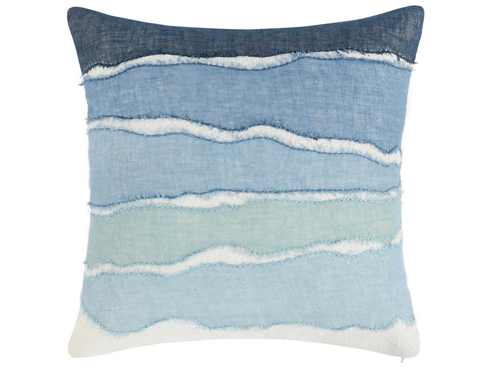 Bikram 22-Inch Linen Blend Throw Pillow in Blue