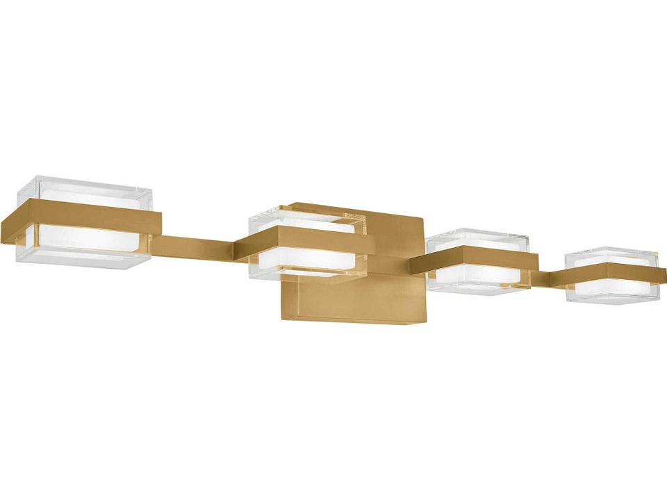 Kamden 4-Light LED Bathroom Vanity Light in Natural Brass