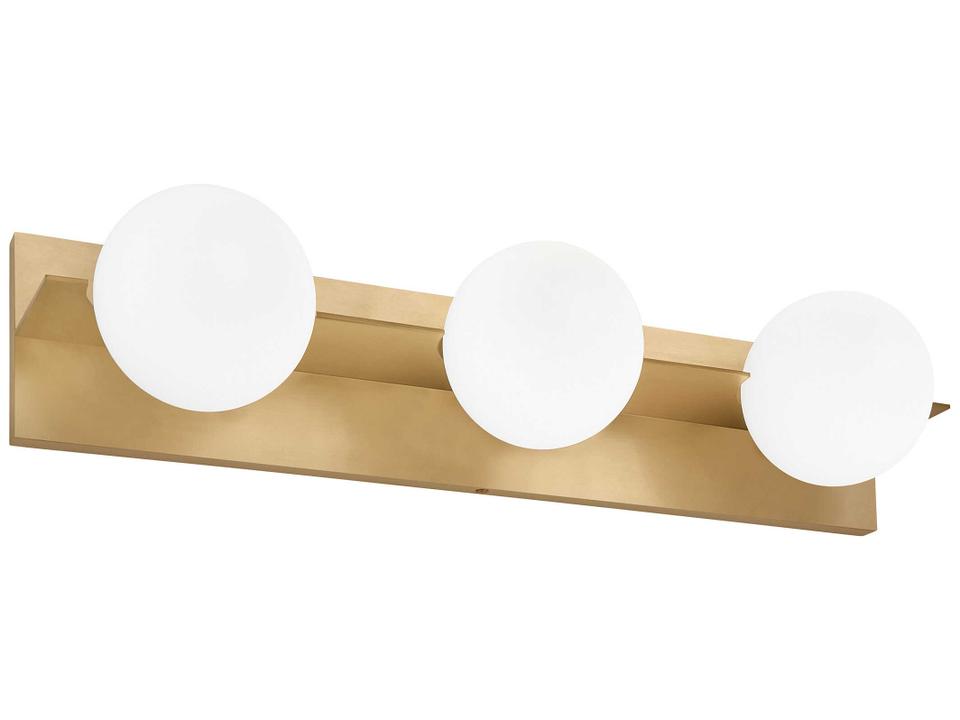 Orbel 3-Light Bath Vanity Wall Light in Natural Brass