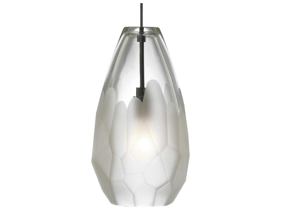 Briolette Teardrop Pendant Light in Antique Bronze with Frosted Glass