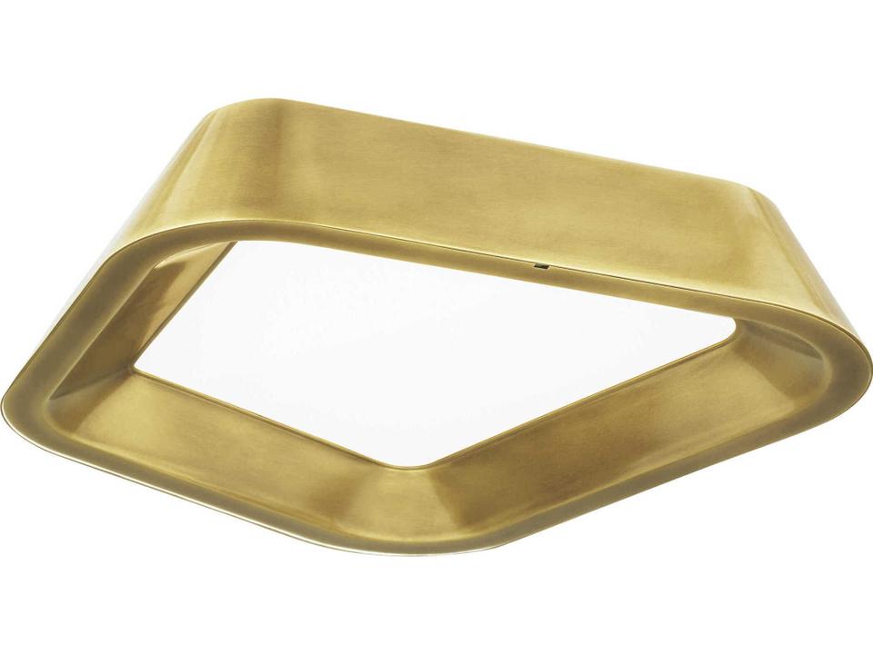 Rhonan LED Flush Mount Light in Plated Brass