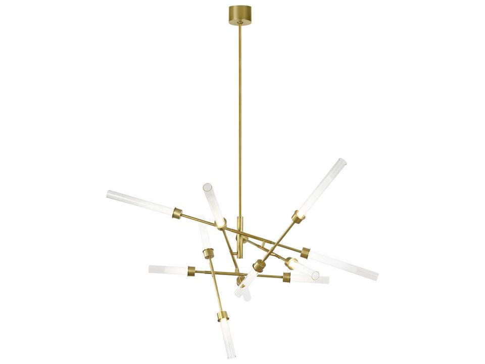 Linger 12-Light Abstract Chandelier in Natural Brass