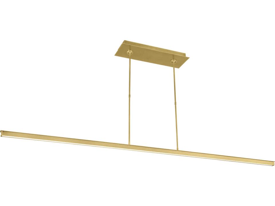 Stagger 72-Inch LED Linear Suspension Pendant Light in Natural Brass