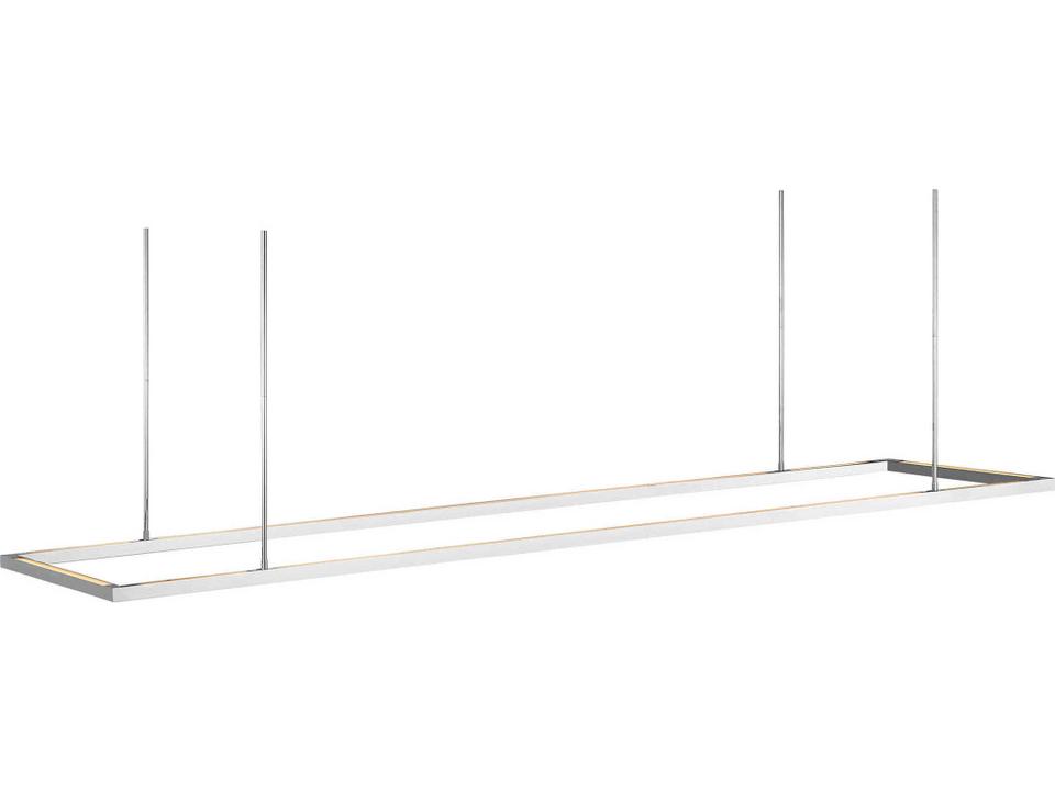 Stagger Halo 84-Inch Linear LED Pendant Light in Polished Stainless Steel