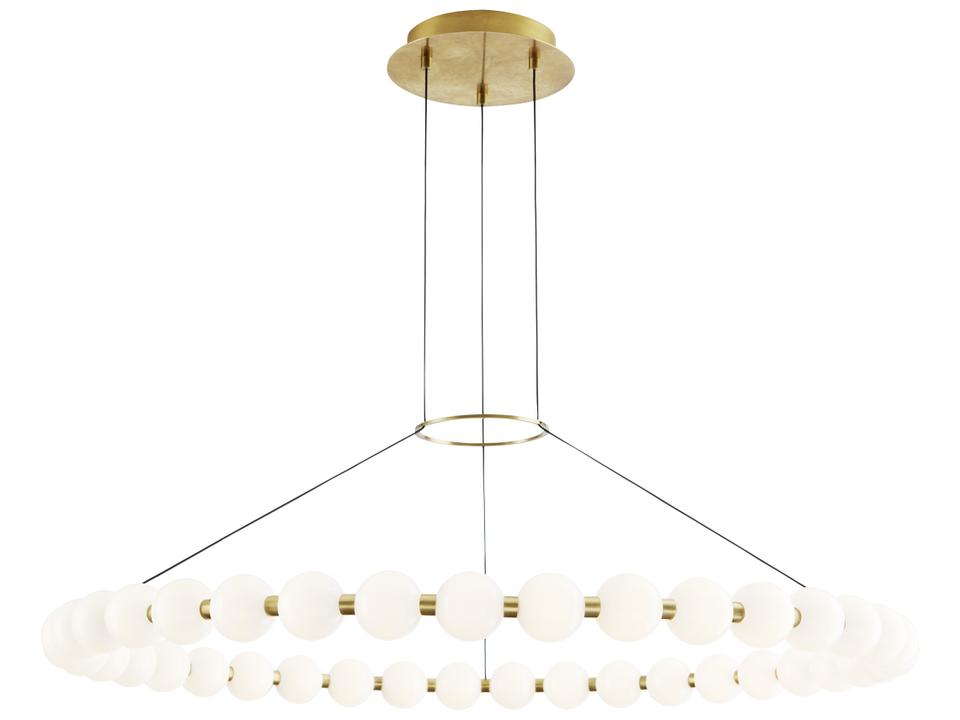 Orbet 42 Inch LED Chandelier in Natural Brass A Modern Ring Pendant