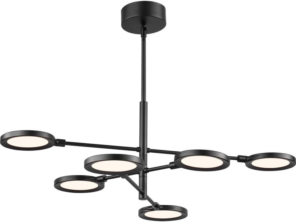 6-Light Spectica Integrated LED Chandelier in Matte Black