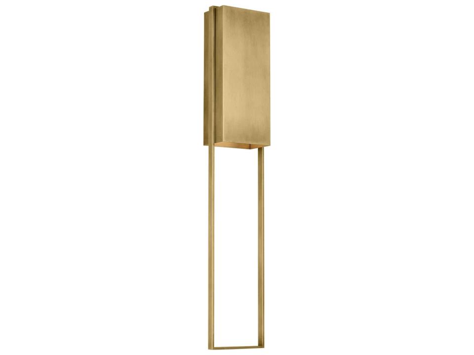 Alude Outdoor Wall Light in Hand-Rubbed Antique Brass by Mick de Giulio