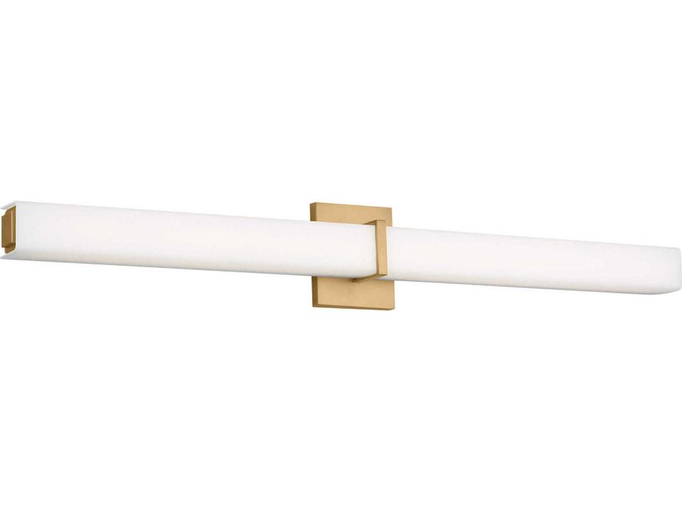 Milan LED Bath Vanity Light in Natural Brass