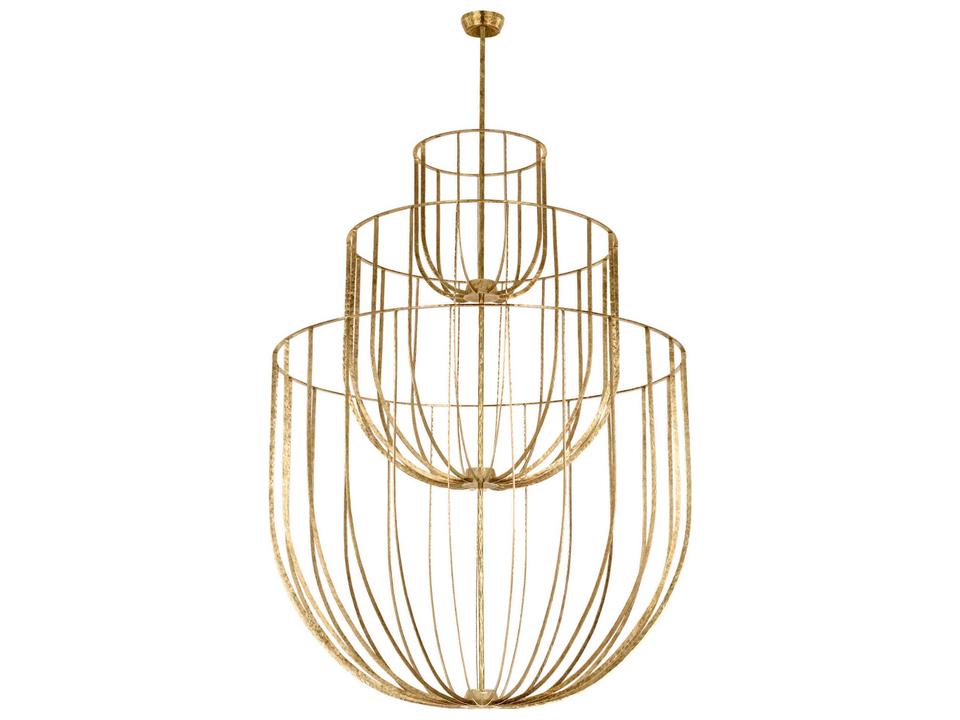 Sanchi 4-Light 3-Tier Chandelier in Polished Antique Brass