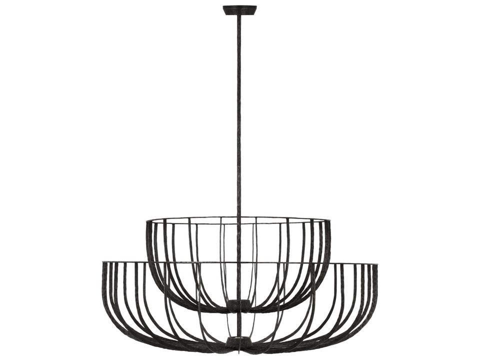 Sanchi LED Chandelier Aged Iron Two-Tier