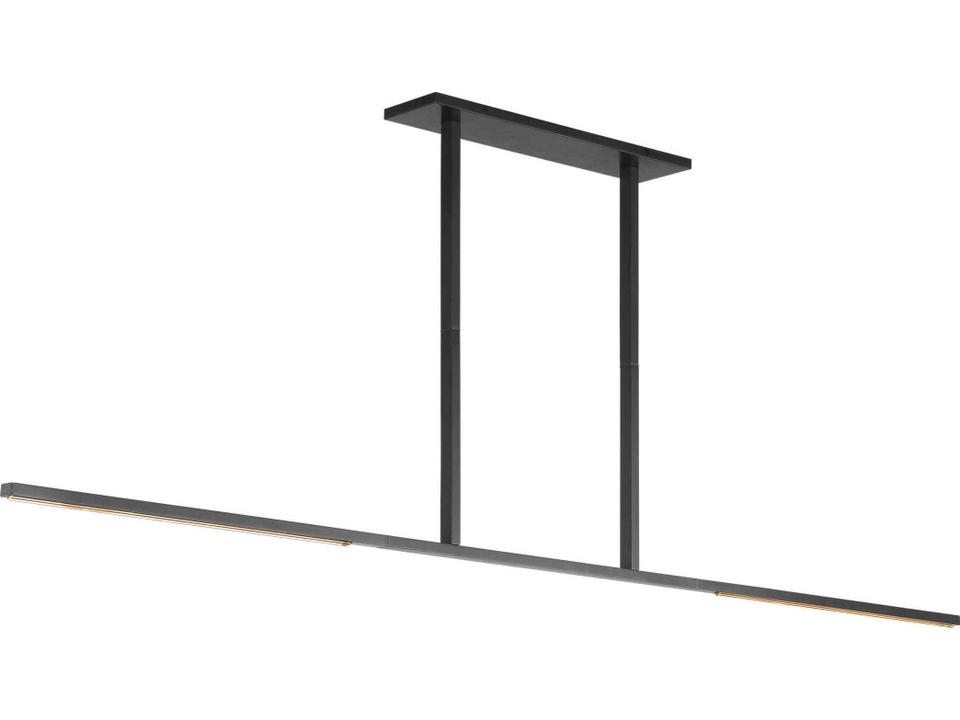 Cityscape 2-Light Linear LED Chandelier in Bronze with Clear Crystal