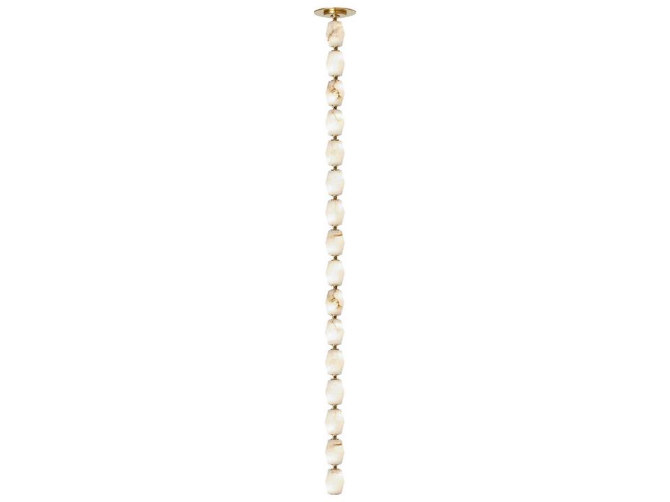 Collier 48 Integrated LED Pendant Light Hand Rubbed Antique Brass Alabaster