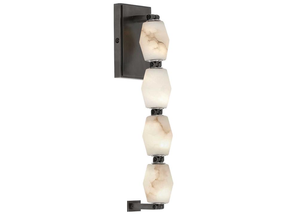 Collier LED Wall Sconce in Bronze with Alabaster Glass