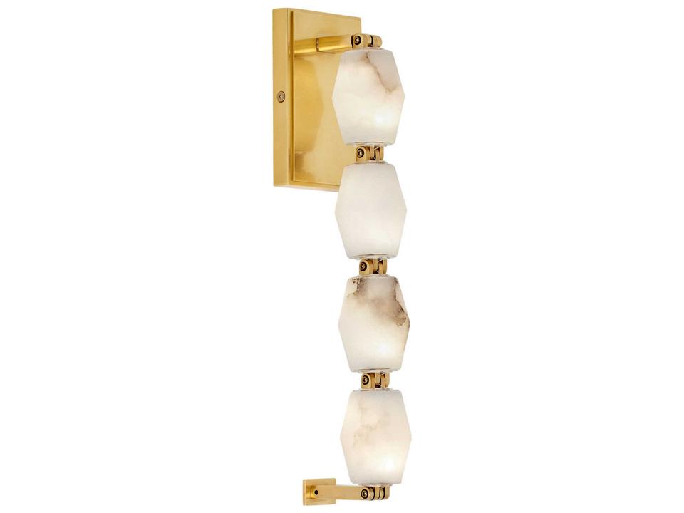 Collier LED Wall Sconce with Alabaster Glass in Hand Rubbed Antique Brass