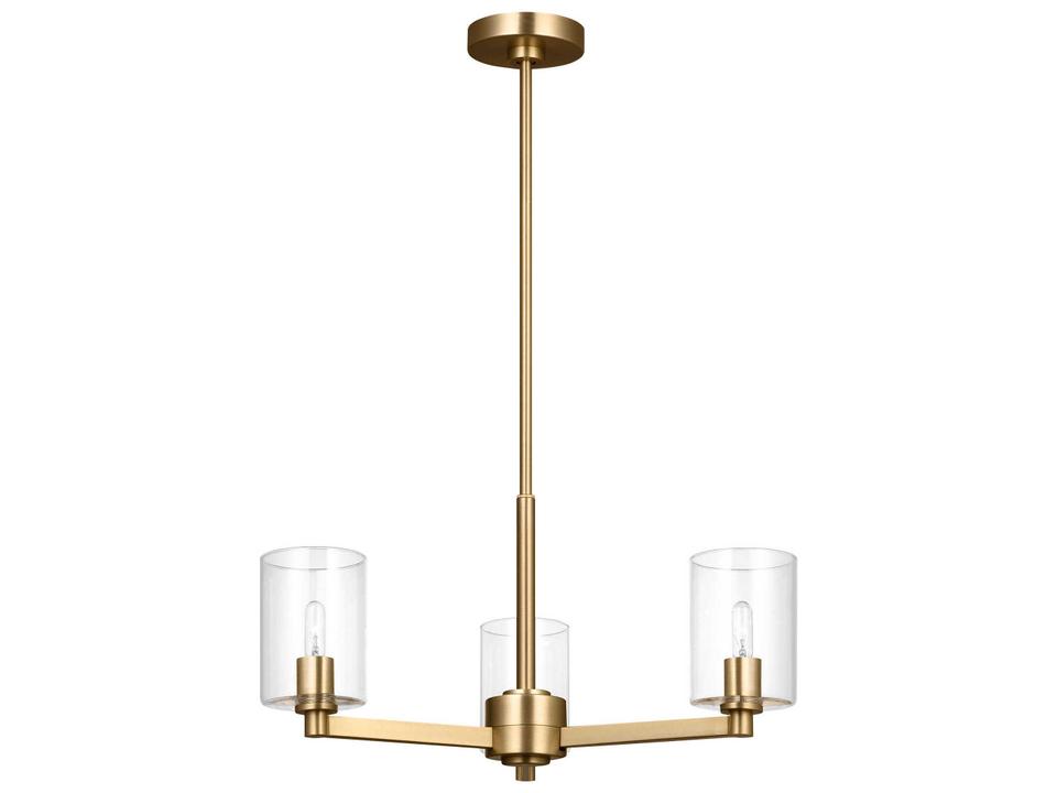 3-Light Fullton Chandelier in Satin Brass Modern