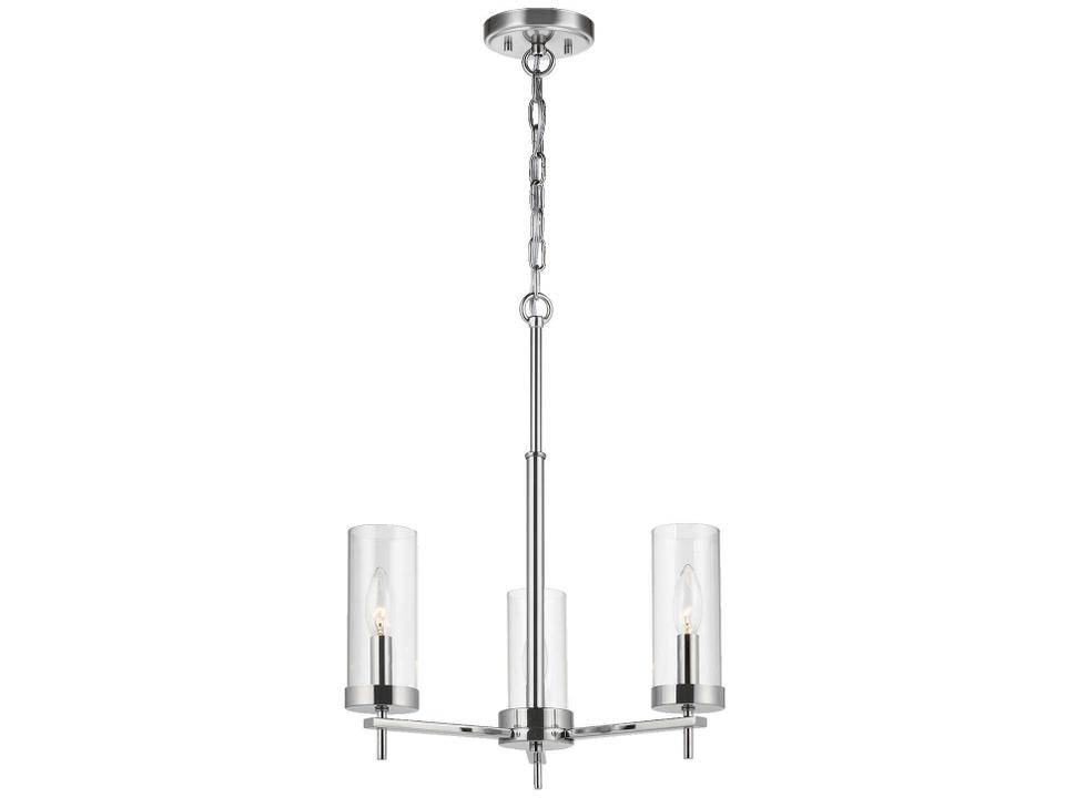 3-Light Zire Chandelier in Chrome with Clear Glass