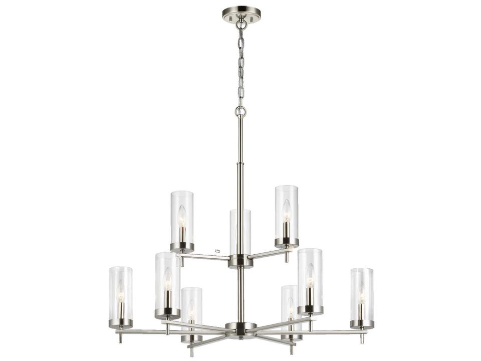 9-Light Zire Chandelier in Brushed Nickel
