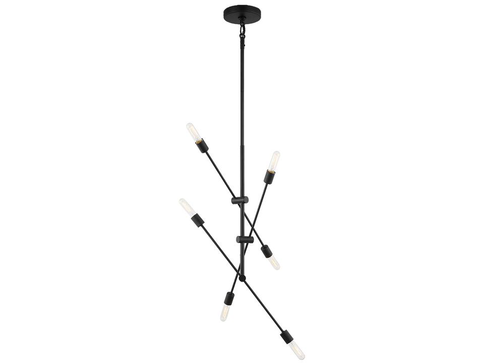 Axis 6-Light Chandelier with Articulating Arms in Midnight Black