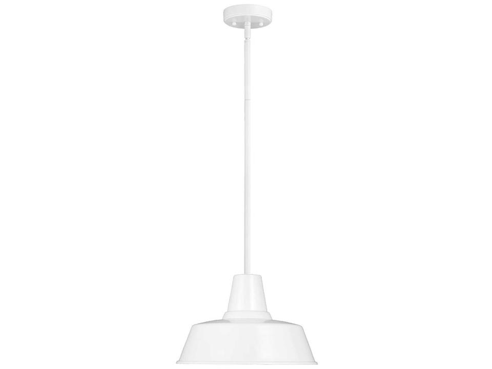 Barn Light 1-Light Outdoor Pendant in White