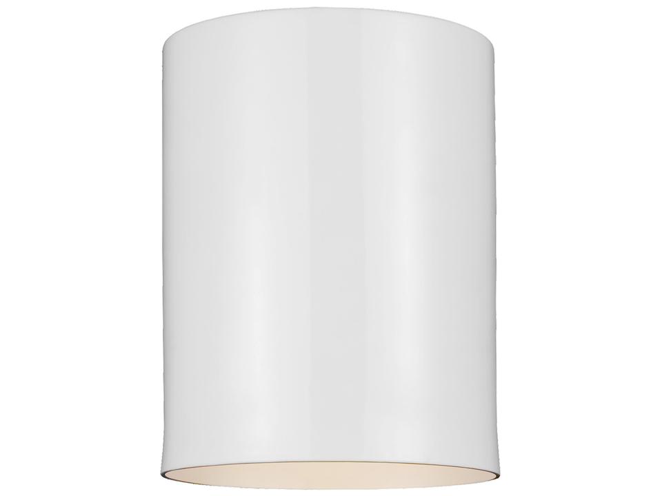 Outdoor Cylinder 5-Inch 1-Light Flush Mount in White