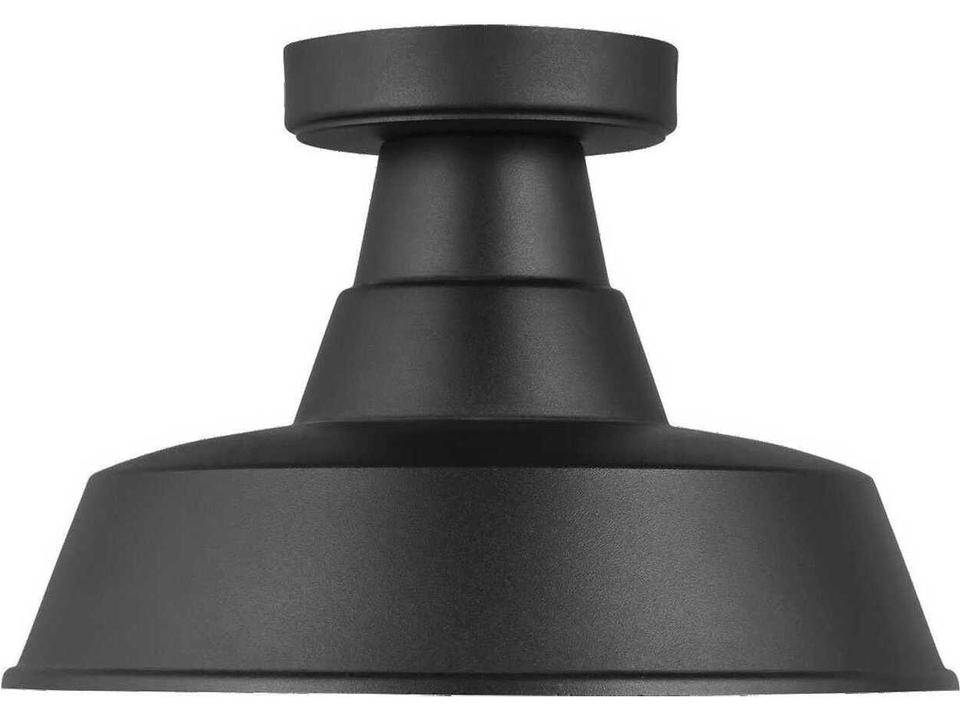 Barn Light 1-Light Outdoor Flush Mount in Black
