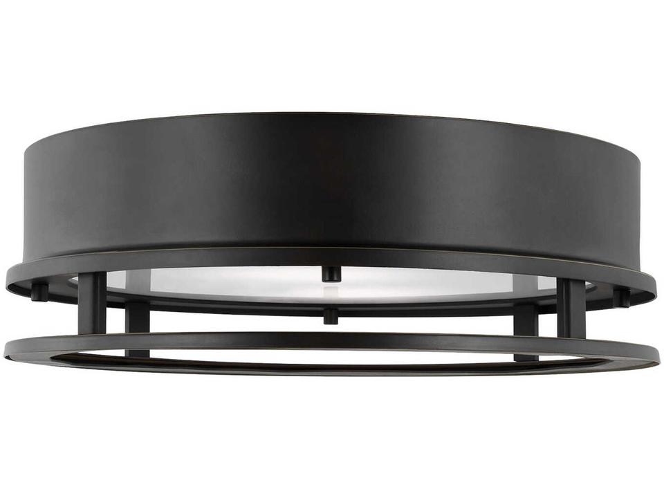 Union 2-Light LED Outdoor Flush Mount in Antique Bronze
